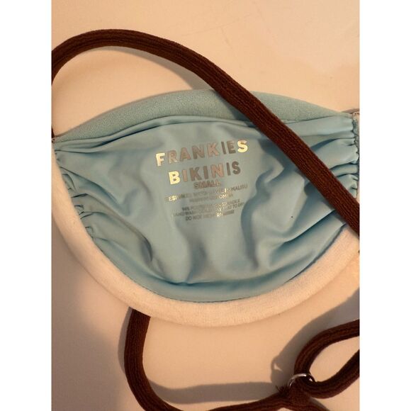 Frankie's Bikini - Blue and Brown Terry Cloth - Size Small - Picture 5 of 7